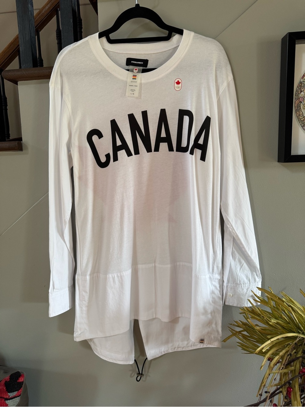 ORIGINAL HUDSON BAY OLYMPIC White 'CANADA' Long Sleeve Graphic Top